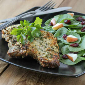 Blue Cheese Encrusted Pork Chops