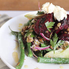 Lentil Salad with Roast Beetroot & Labne