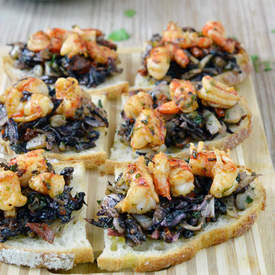 Radicchio, Fennel & Shrimp Bruschetta