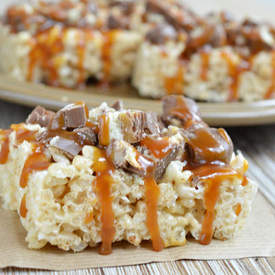 Salted Caramel and Twix Rice Krispy Treats