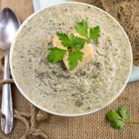 Mushroom, Parmesan & Broccoli Rabe Soup