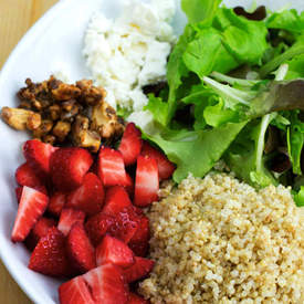 Strawberry, Quinoa, Walnut and Feta Salad