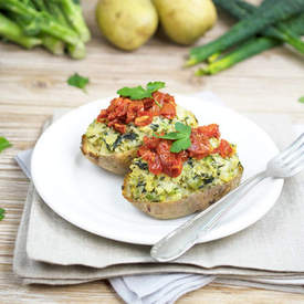 Broccoli and Kale Twice Baked Potatoes