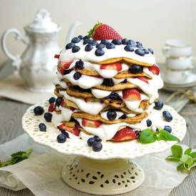 Strawberry and Blueberry Pancake Cake 