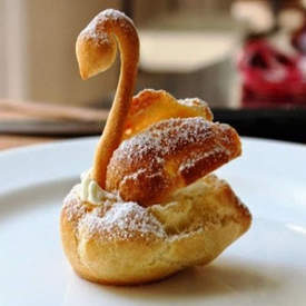 Chocolate Cream Puff Swans