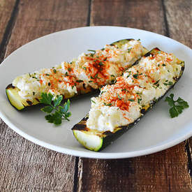 Grilled Corn-Stuffed Zucchini Boats