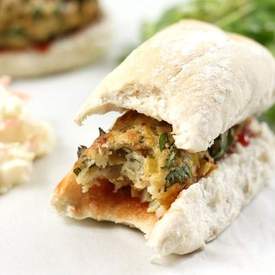 Artichoke and green olive sausages