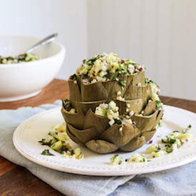 Quinoa Tabbouleh Stuffed Artichokes