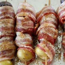 Candied Bacon wrapped in Potatoes