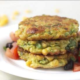 Corn and avocado fritters
