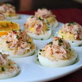 Crab Stuffed Deviled Eggs