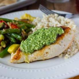 Greek Pesto with Grilled Chicken and Mediterranean