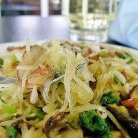 Spaghetti Squash, Mushrooms and Spinach 