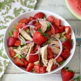 Fresh Watermelon and Chicken Salad
