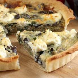 Roasted aubergine and ricotta tart