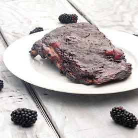 Smoked Spare Ribs with Blackberry Glaze