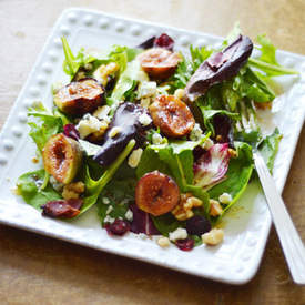 Grilled Figs with Bacon and Blue Cheese Salad