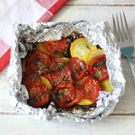 Grilled Zucchini and Tomato Packets