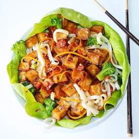 Orange Peel Crispy Tofu Lettuce Wraps