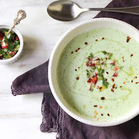 Cucumber-Watercress Soup with Salsa