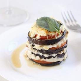 Cheesy aubergine stacks