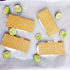 Frozen Key Lime Cheesecake Sandwiches 