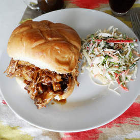 Pomegranate Pulled Pork Sandwich