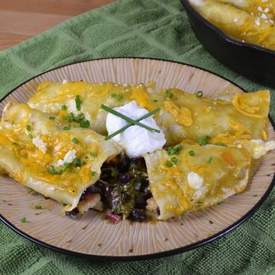 Green Chile & Chard Skillet Enchiladas