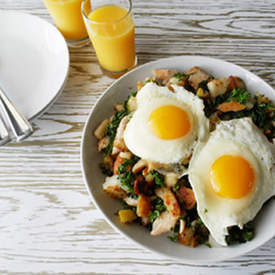 Potato Hash with Smoked Trout
