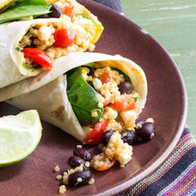 Vegan Spicy Quinoa & Black Bean Wraps