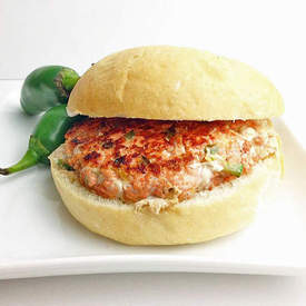 Jalapeno Cheddar Salmon Burger