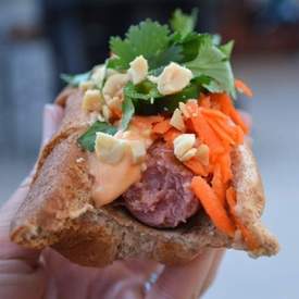 Banh Mi Hot Dogs with Sriracha Mayo