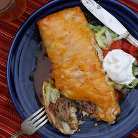Shredded Beef Wet Burritos