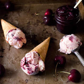 Black cherry buttermilk ice cream