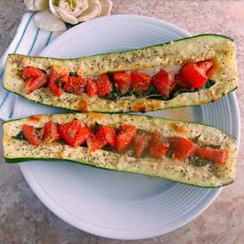 Caprese Stuffed Zucchini Boats