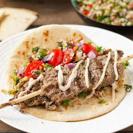 Beef Kafta with Lemony Tahini Sauce