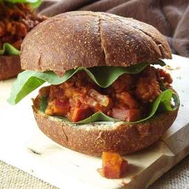 Barbecue Porter Tempeh Sweet Potato Sandwiches