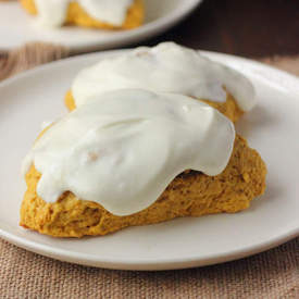 Pumpkin Scones with Cream Cheese Glaze