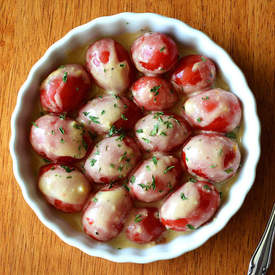Roasted Tomatos with Vegan Mustard Yogurt Sauce