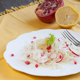 Fennel salad with radish and pomegranate