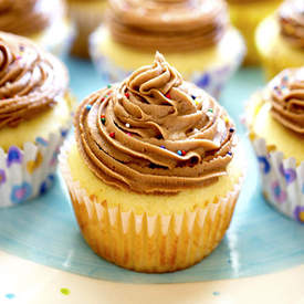 Yellow Cupcakes with Nutella Buttercream Frosting