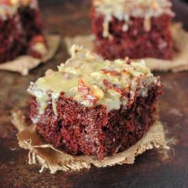 Whiskey German Chocolate Poke Cake