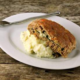 Spinach & Fontina Stuffed Turkey Meatloaf