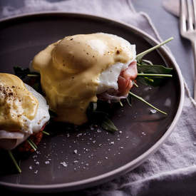 Eggs Benedict on Hashbrowns