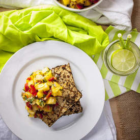 Grilled Jerk Tofu with Pineapple-Mango Salsa