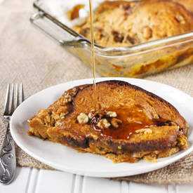 Baked Pumpkin Maple Walnut French Toast