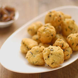 smoked cheese and chive beignets