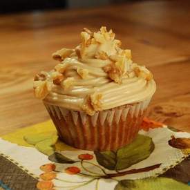 Banana Muffins with Maple Walnut Frosting