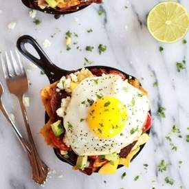 Black Bean, Corn and Mango Chilaquiles with Queso Fresco