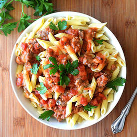 Vegan Penne with Tomato Cream Sauce